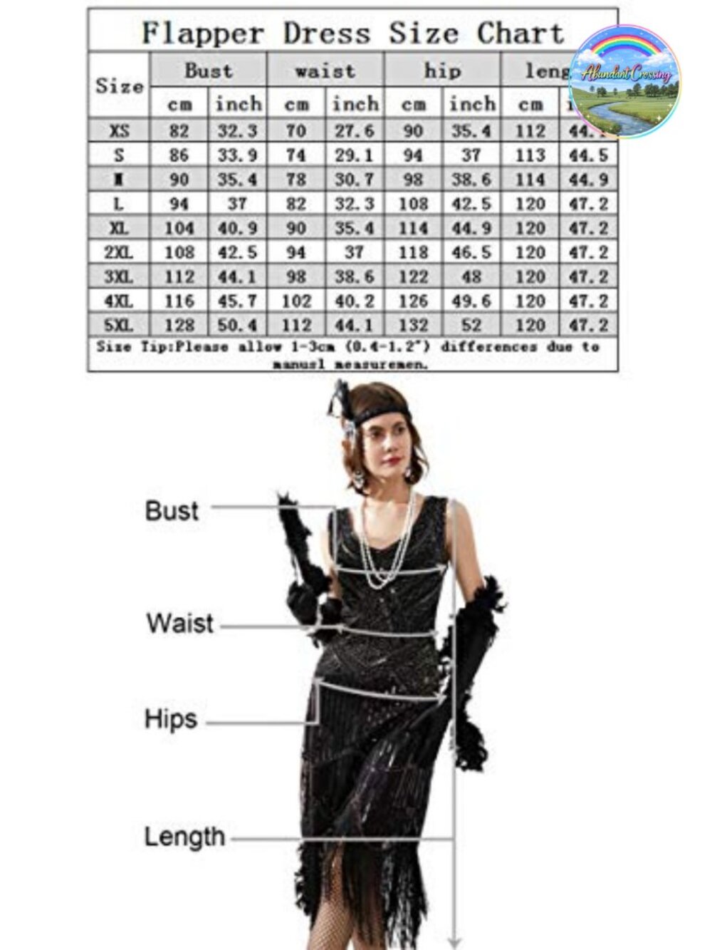 1920s Sequin Beaded Flapper Dress with Accessories Set - Picture 5 of 5